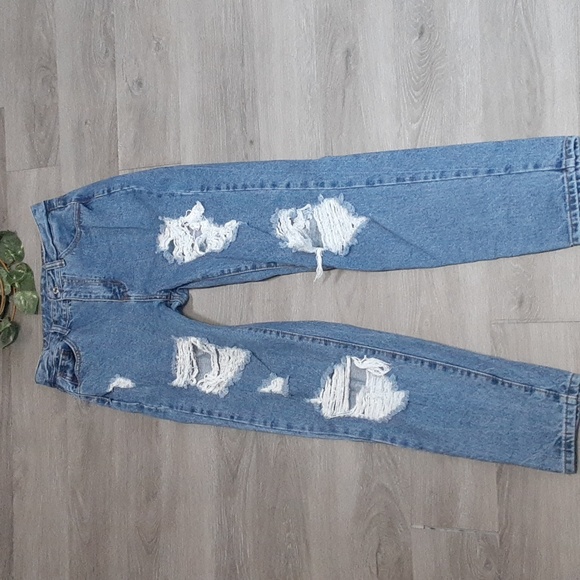 Shein Distressed High Rise Jeans - Picture 3 of 14